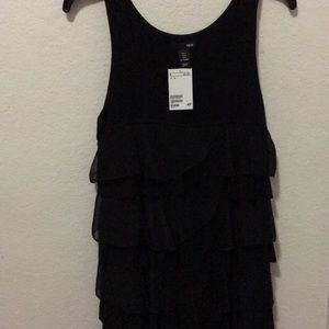 black h&m ruffle dress